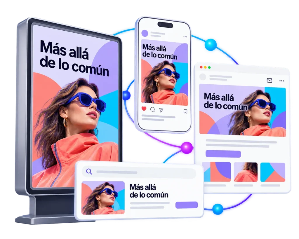 La misma campaña en vía pública, redes sociales, correo y buscadores.